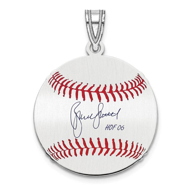 Sterling Silver Bruce Sutter Signature Sm Enamel Baseball Pendant
